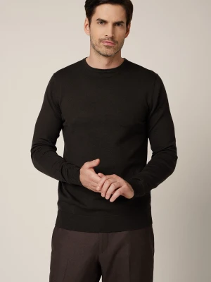 Sweter Brązowy z Wiskozą Luell Lancerto