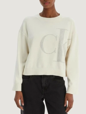 Sweter Calvin Klein Jeans mleczny