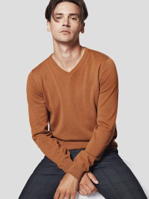 Sweter Camelowy z Bawełną w Serek Lenny Lancerto