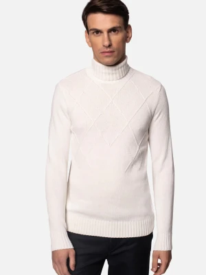 SWETER CAPRI GOLF ECRU Z WEŁNĄ Recman