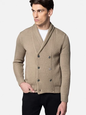 SWETER CAVITE ROZPINANY BEŻOWY Z WEŁNĄ Recman