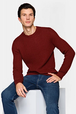Sweter Ceglasty Bawełniany Miguel Lancerto