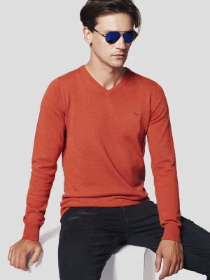 Sweter Ceglasty z Bawełną w Serek Lenny Lancerto