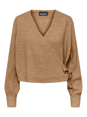 Pieces Sweter "Celic" w kolorze karmelowym rozmiar: S