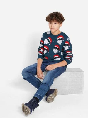 Sweter chłopięcy z bożonarodzeniowym motywem bonprix