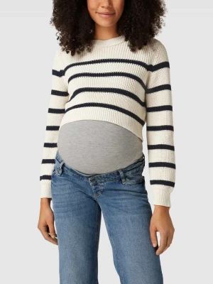 Sweter ciążowy krótki z imitacji dzianiny model ‘PIXIE’ Mamalicious