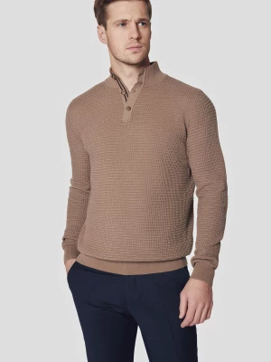 Sweter Ciemnobeżowy Rozpinany z Bawełną Jonathan Lancerto