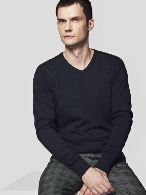 Sweter Ciemnoszary z Bawełną w Serek Anthony Lancerto