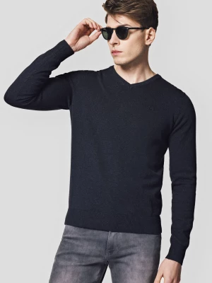 Sweter Ciemnoszary Bawełniany w Serek Harrison Lancerto