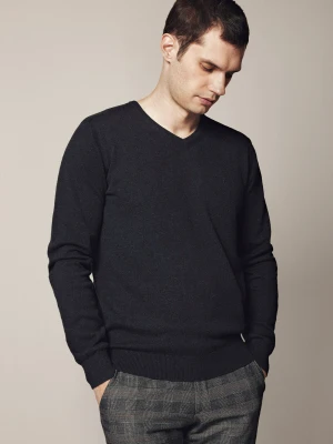 Sweter Ciemnoszary z Bawełną w Serek Anthony Lancerto