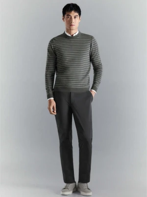 Zdjęcie produktu Sweter comfort stretch w paski ciemnoszary - Mężczyzna - - MANGO MAN
