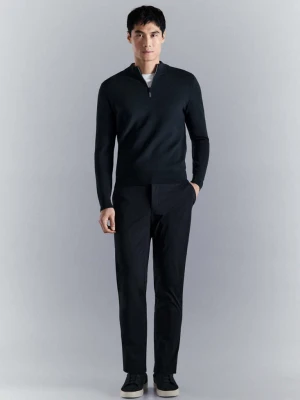 Zdjęcie produktu Sweter comfort stretch zapinany na zamek granatowy - Mężczyzna - - MANGO MAN