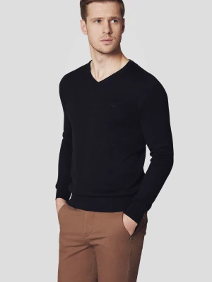 Sweter Czarny z Bawełną w Serek Lenny Lancerto
