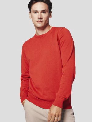 Sweter Czerwony z Bawełną Gładki Morey Lancerto
