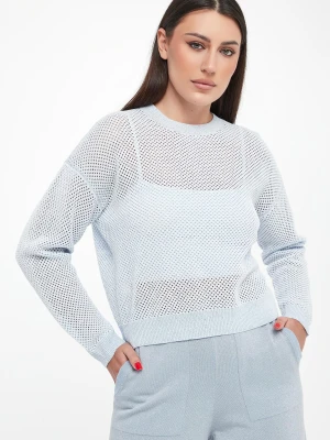 Sweter damski ażurowy z cekinami PESERICO