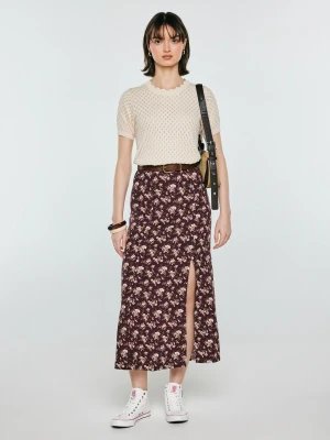 Sweter damski ażurowy z krótkim rękawem perłowy Diona 103 BIG STAR