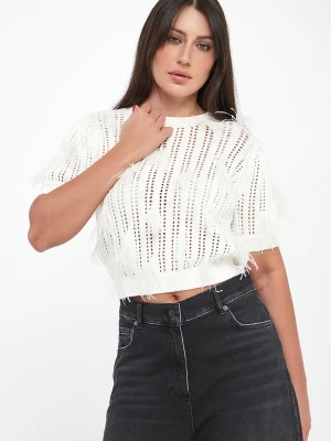 Sweter damski ażurowy z piórkami TWINSET Twinset Milano