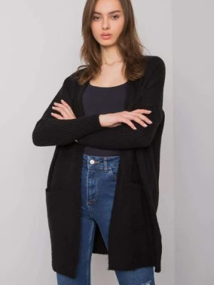 Sweter damski - czarny z kieszeniami RUE PARIS