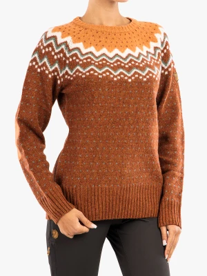 Sweter damski Fjallraven Ovik Knit Sweater - autumn leaf/desert brown