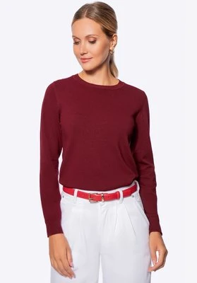 Sweter damski klasyczny bordowy Wittchen