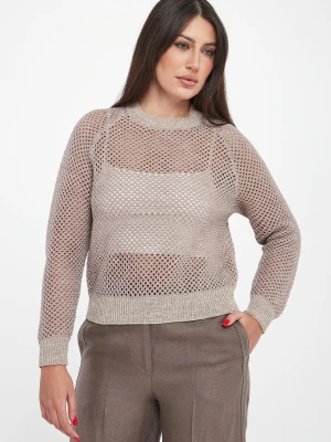 Sweter damski ażurowy z cekinami PESERICO