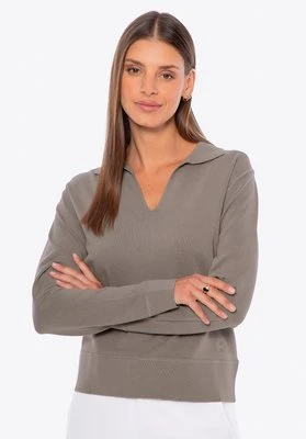 Sweter damski z dekoltem V-neck ciemny beż Wittchen