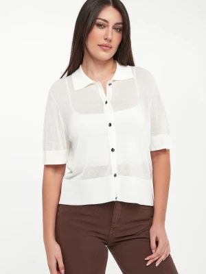 Kardigan damski z kołnierzem polo ARMANI EXCHANGE