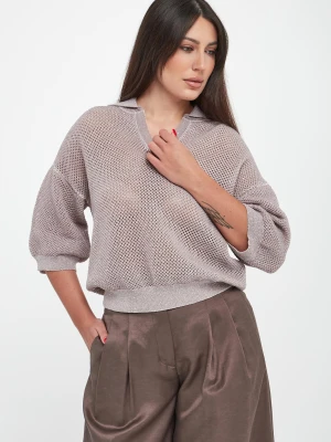 Sweter damski z kołnierzem polo PESERICO