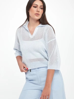 Sweter damski z kołnierzem polo PESERICO