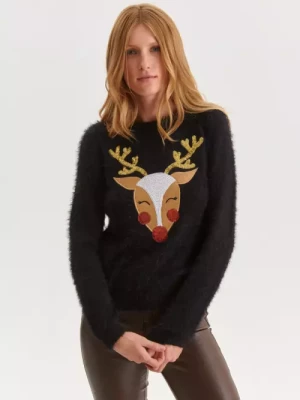 Sweter damski z motywem świątecznym TOP SECRET