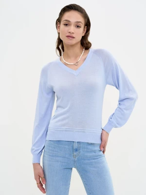 Sweter damski z wiskozy niebieski Simona 400 BIG STAR