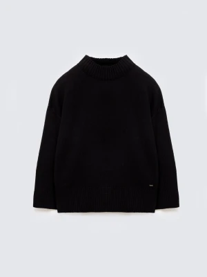 Sweter damski ze stójką oversize czarny Siena 906 BIG STAR