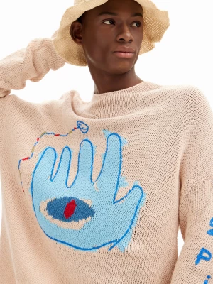 Sweter z motywem dłoni Fatimy Desigual