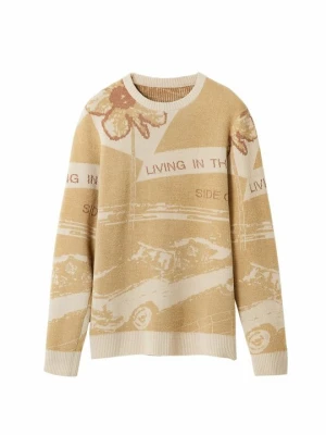 Sweter Desigual brązowy