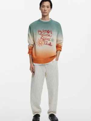 Sweter Desigual pomarańczowy