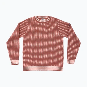 Sweter Devold Islender Refined marsala / offwhite Czerwony