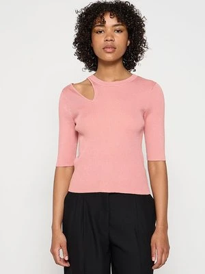Sweter DKNY jasnoróżowy