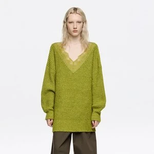 Sweter długi koronka kiwi BIMBA Y LOLA