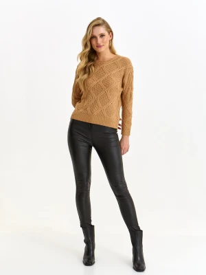 Sweter długi rękaw beżowy - SSW3603BE sweter długi rękaw - TOP SECRET - Odzieżowy sklep internetowy TOP SECRET