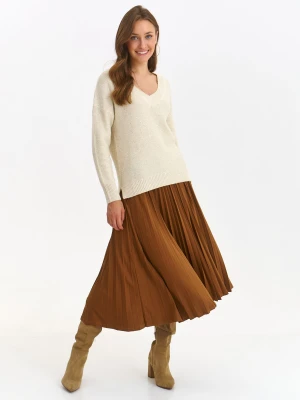 Sweter długi rękaw beżowy - SSW3619BE sweter długi rękaw - TOP SECRET - Odzieżowy sklep internetowy TOP SECRET