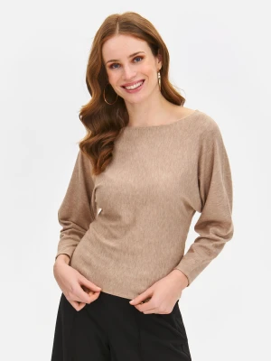 Sweter długi rękaw beżowy - SSW3650BE sweter długi rękaw - TOP SECRET - Odzieżowy sklep internetowy TOP SECRET