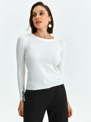 Sweter długi rękaw biały - SSW3574BI sweter długi rękaw - TOP SECRET - Odzieżowy sklep internetowy TOP SECRET