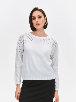 Sweter długi rękaw biały - SSW3669BI sweter długi rękaw - TOP SECRET - Odzieżowy sklep internetowy TOP SECRET