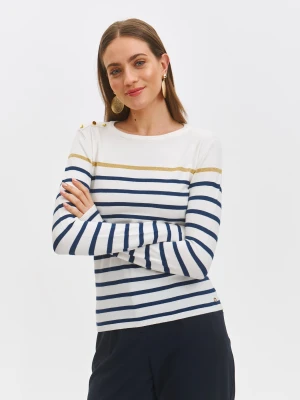 Sweter długi rękaw biały - SSW3675BI sweter długi rękaw - TOP SECRET - Odzieżowy sklep internetowy TOP SECRET