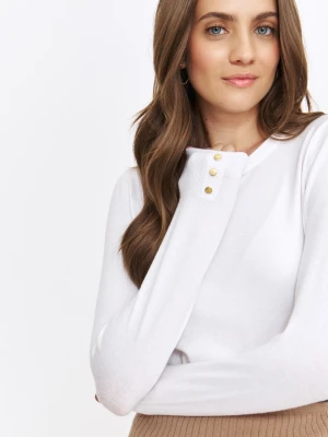 Sweter długi rękaw biały - SSW3689BI sweter długi rękaw - TOP SECRET - Odzieżowy sklep internetowy TOP SECRET