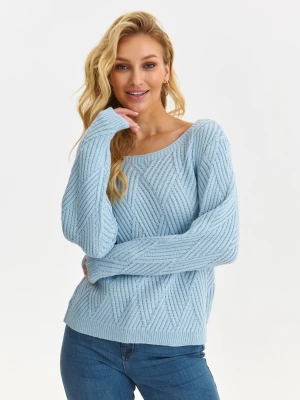 Sweter długi rękaw błękitny - SSW3652BL sweter długi rękaw - TOP SECRET - Odzieżowy sklep internetowy TOP SECRET