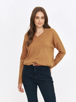 Sweter długi rękaw camel - SSW3686B5 sweter długi rękaw - TOP SECRET - Odzieżowy sklep internetowy TOP SECRET