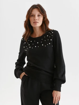 Sweter długi rękaw czarny - SSW3539CA sweter długi rękaw - TOP SECRET - Odzieżowy sklep internetowy TOP SECRET