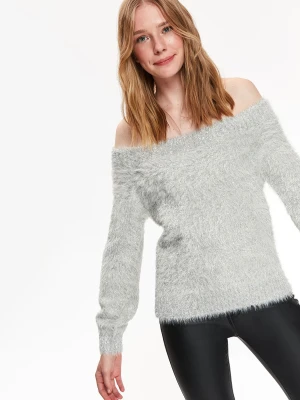 Sweter długi rękaw jasnoszary - SSW2634GB sweter długi rękaw - TOP SECRET - Odzieżowy sklep internetowy TOP SECRET