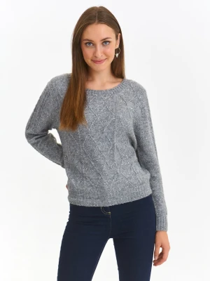 Sweter długi rękaw jasnoszary - SSW3623GB sweter długi rękaw - TOP SECRET - Odzieżowy sklep internetowy TOP SECRET